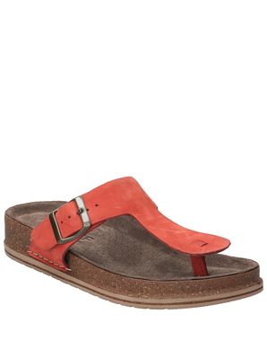 Sandalia Cuero Mujer Salvario Rojo Rockford
