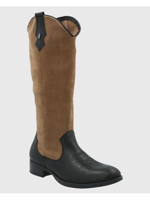 Bota Cuero Mujer Cami Negro