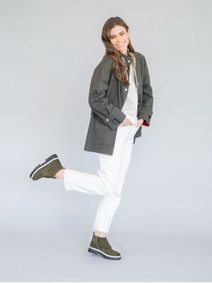 Botin Cuero Mujer Ruffen Verde