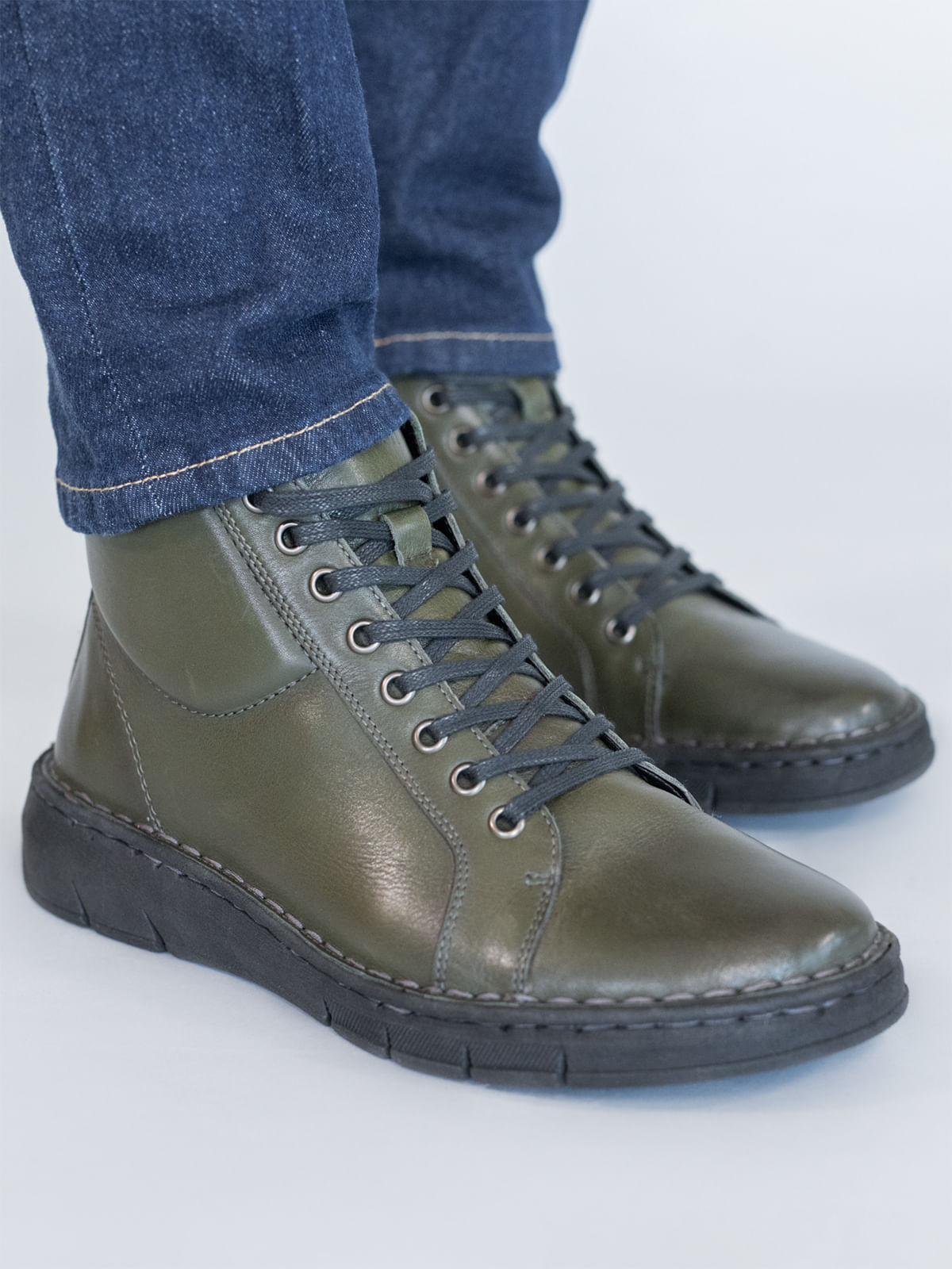 Botin Cuero Mujer Winnet Verde