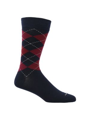 Calcetin Algodón Hombre C Cuff Argyle Azul Hush Puppies
