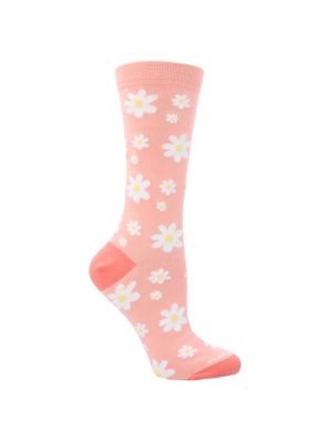 Calcetin Algodón Mujer C Flores Rosado Hush Puppies