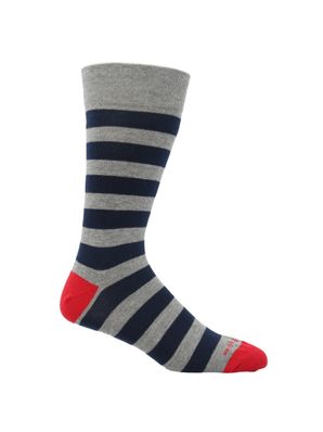 Calcetin Algodón Hombre C Cuff Stripe Gris Hush Puppies