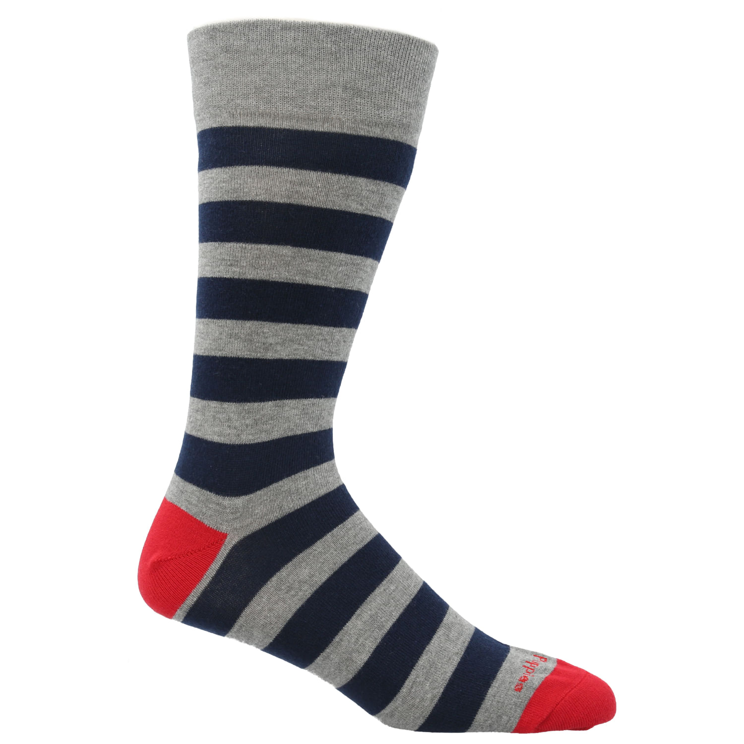 Calcetin Algodón Hombre C Cuff Stripe Gris Hush Puppies