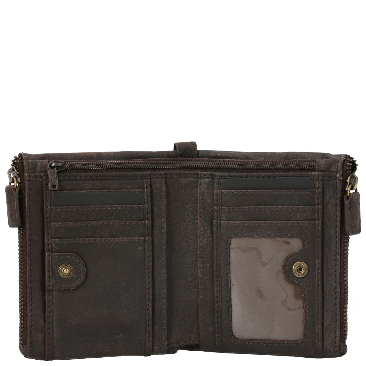 Billetera Cuero Mujer Th Elmer Bifold Café Hush Puppies