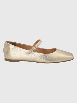 Ballerina Cuero Mujer Lovere Dorado Metalizado
