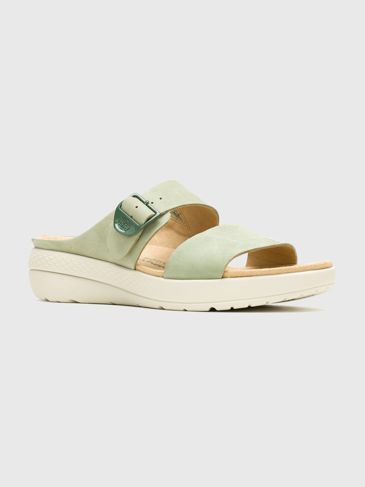 SANDALIA CUERO BREATHE SLIDE VERDE