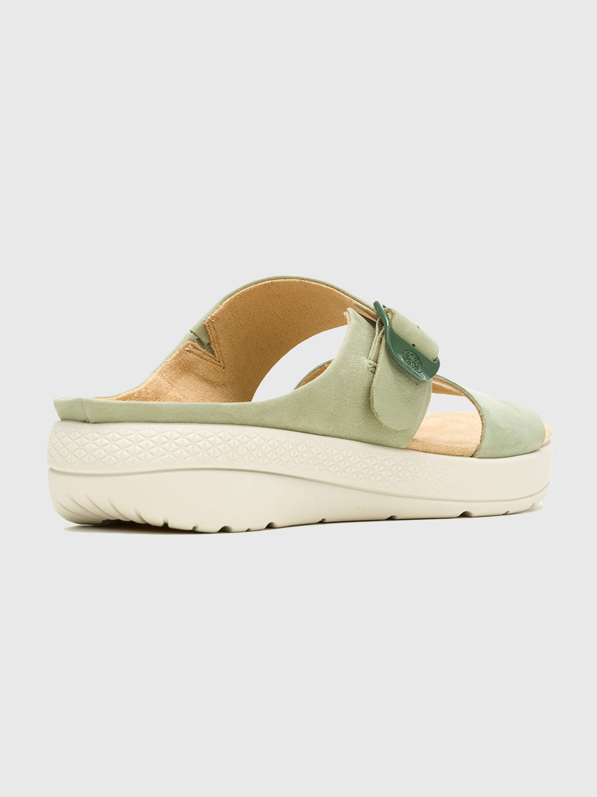 SANDALIA CUERO BREATHE SLIDE VERDE