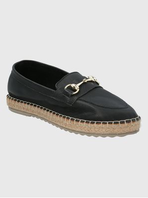 Alpargata Cuero Mujer Edola Negro