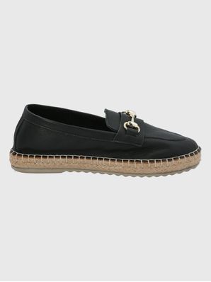 Alpargata Cuero Mujer Edola Negro