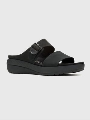 Sandalia Cuero Mujer Breathe Slide Negro