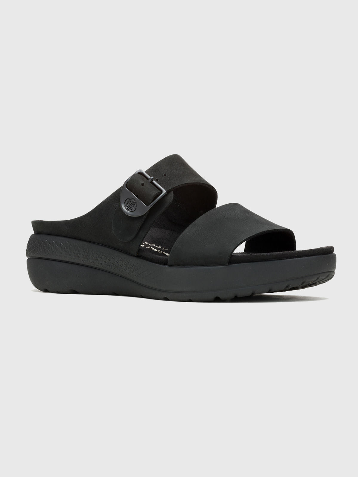SANDALIA CUERO BREATHE SLIDE NEGRO
