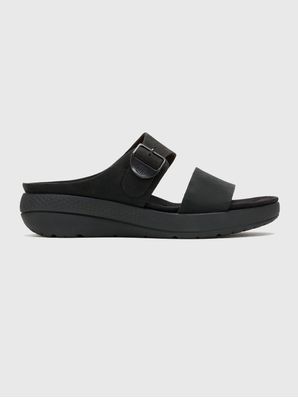 Sandalia Cuero Mujer Breathe Slide Negro