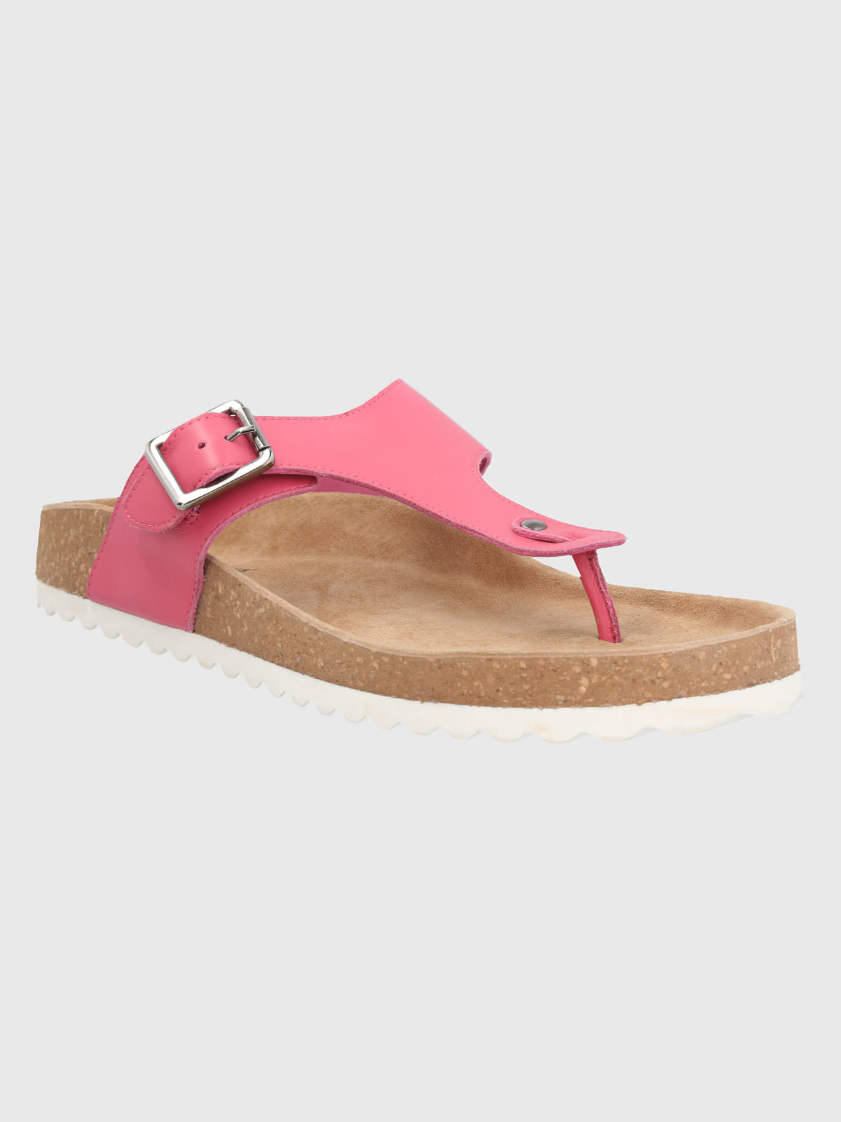 SANDALIA CUERO DAVOS FUCSIA