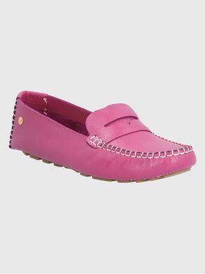 Mocasin Cuero Mujer Domaso Fucsia