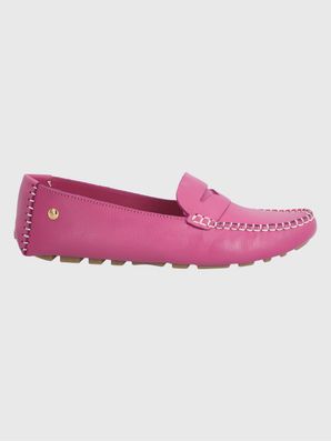 Mocasin Cuero Mujer Domaso Fucsia