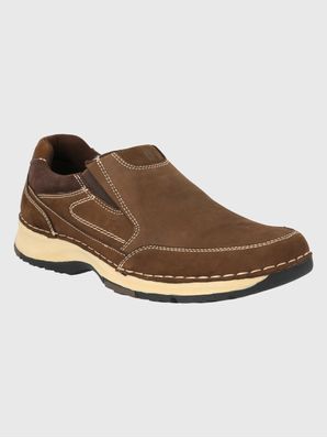 Slip On Cuero Hombre Vigor Café Oscuro