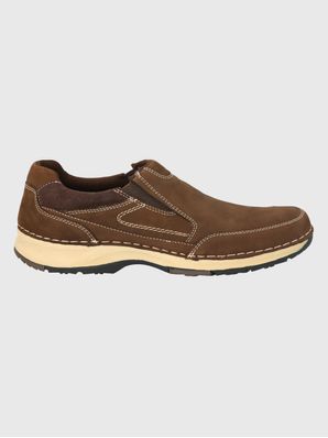 Slip On Cuero Hombre Vigor Café Oscuro