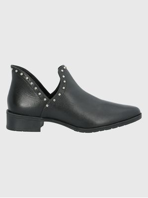Botin Cuero Mujer Leccia Negro