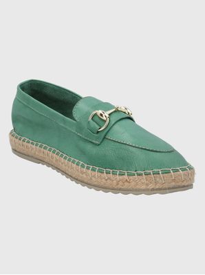 Alpargata Cuero Mujer Edola Verde