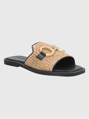 Sandalia Cuero Mujer Tegglia Negro