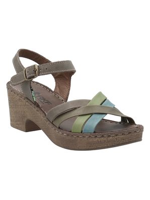 Sandalia Cuero Mujer Dalia Verde Rockford