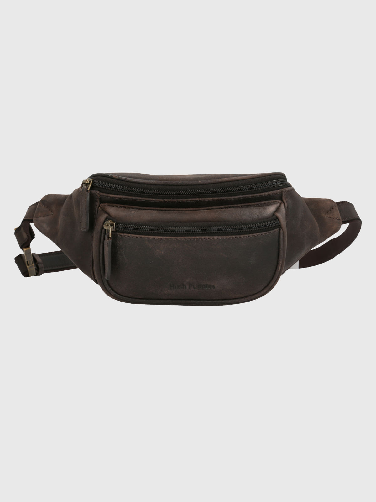 Banano Cuero Hombre Th Rhondda Waist Café Hush Puppies