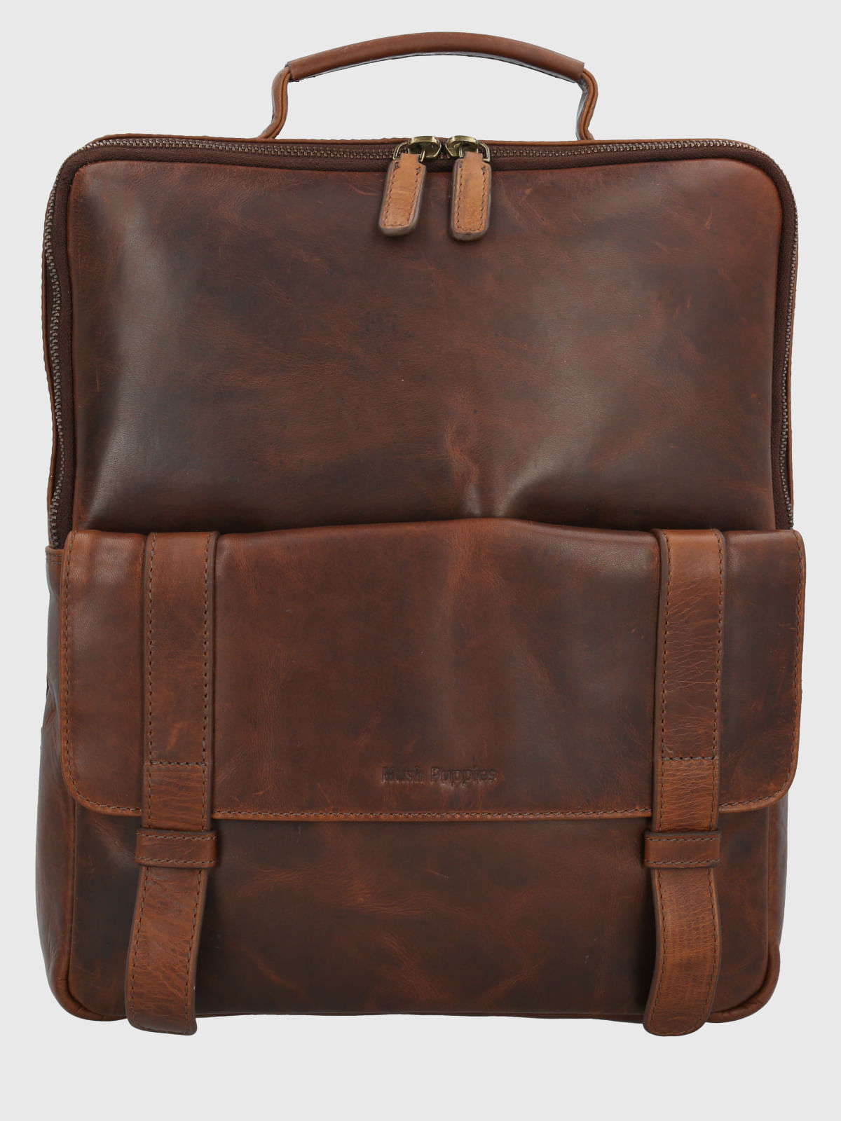Mochila Cuero Hombre St Runny Back Café Hush Puppies