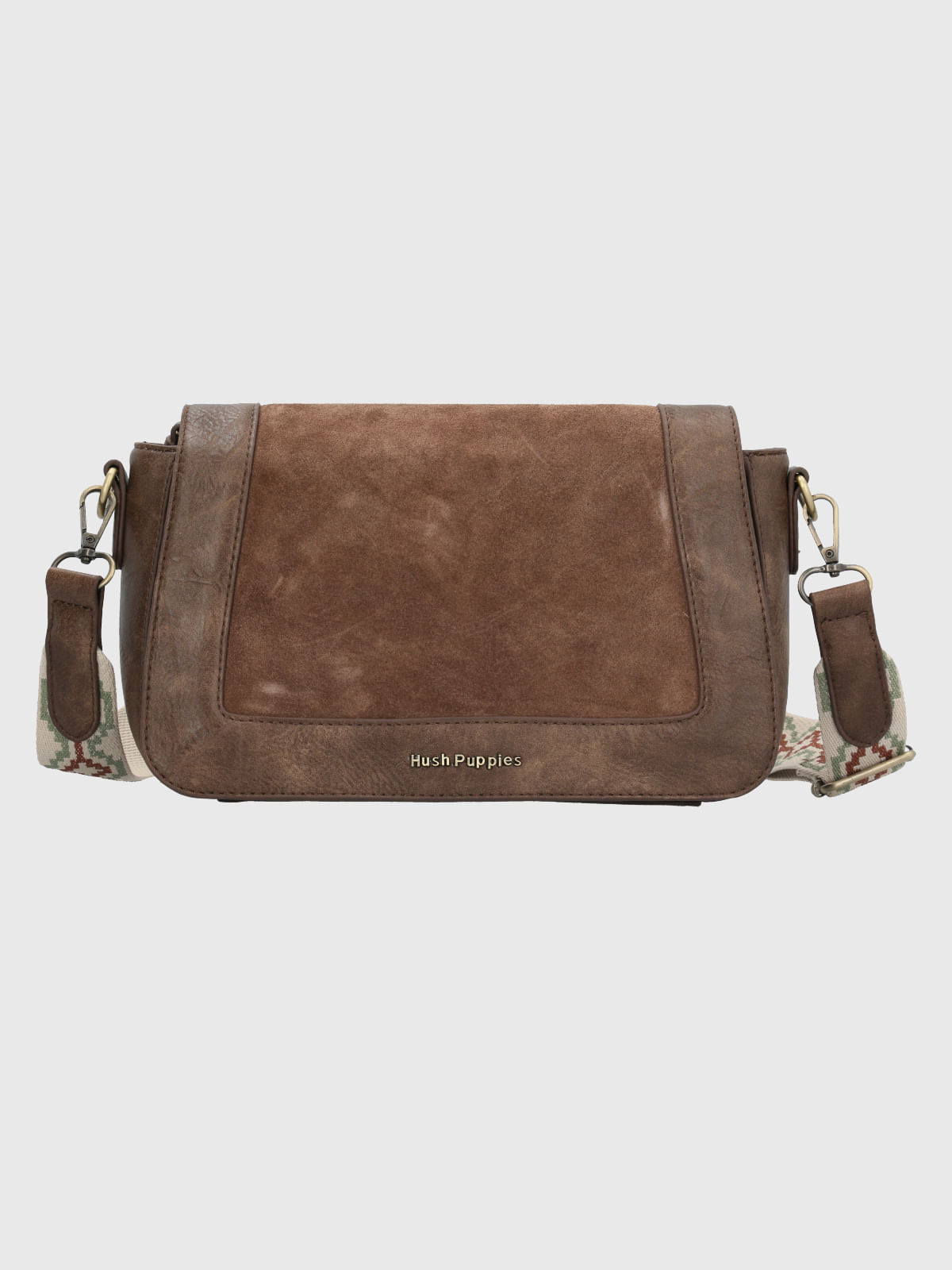 Cartera Ecocuero Mujer Luck Cross Café Hush Puppies