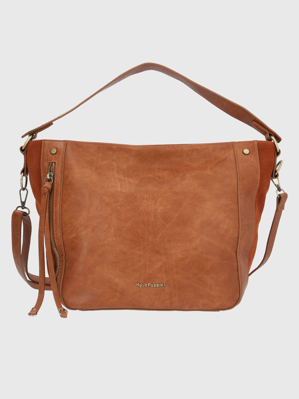 Cartera Ecocuero Mujer Lovell Hobo Café Hush Puppies