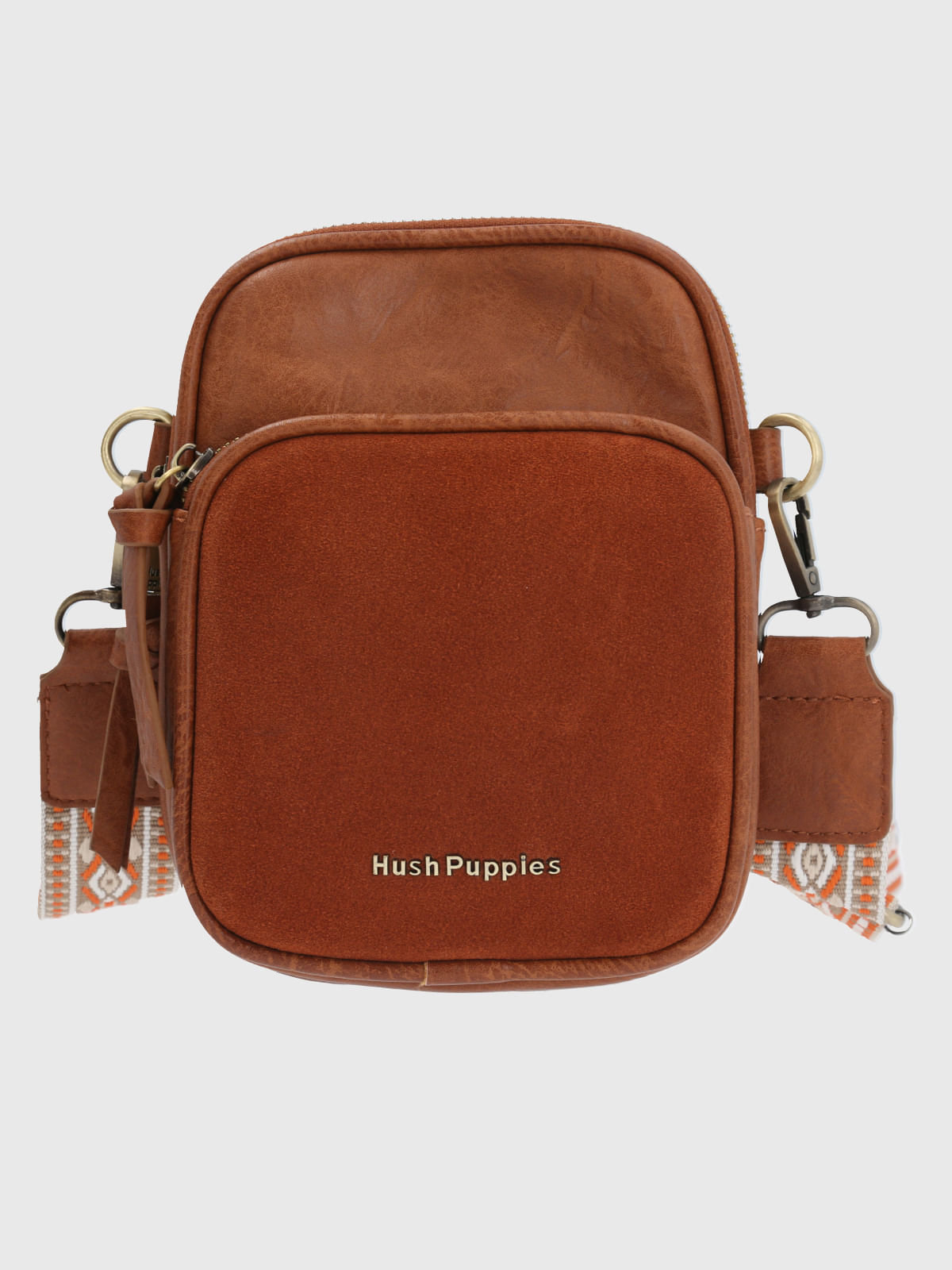 Cartera Ecocuero Mujer Leggett Cross Café Hush Puppies