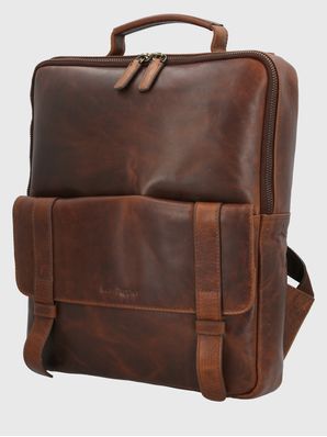 Mochila Cuero Hombre St Runny Back Café Hush Puppies