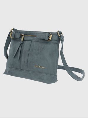 Cartera Ecocuero Mujer Dunn Cross Azul Hush Puppies