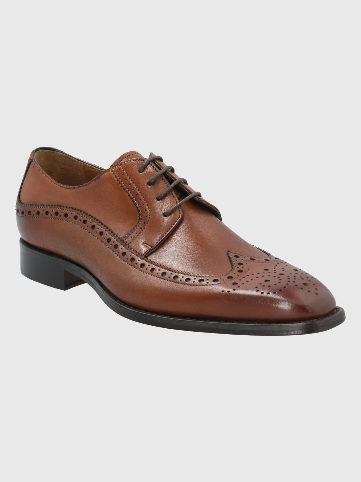 Zapato Vestir Cuero Hombre Marino Café