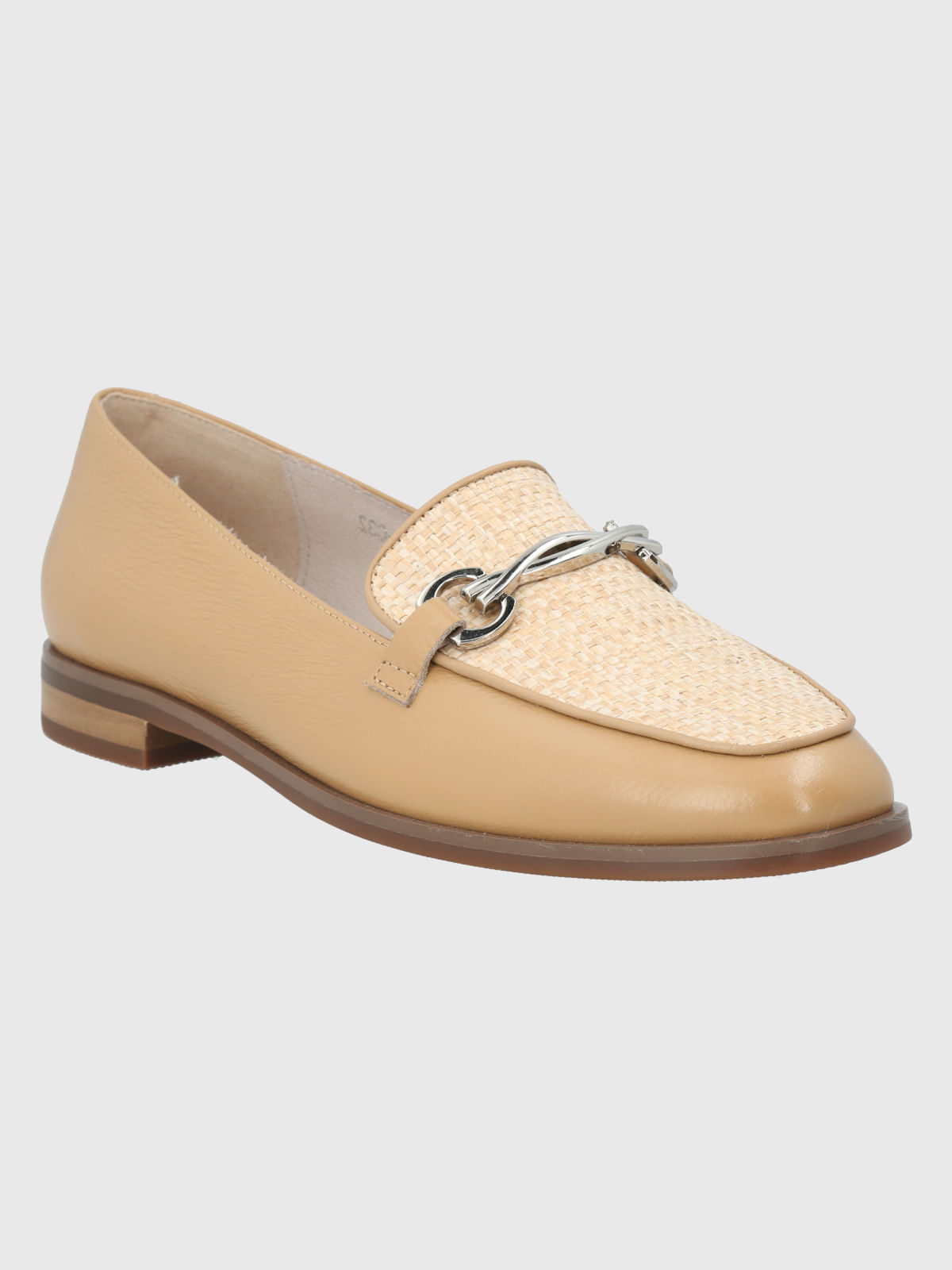 Mocasin Cuero Mujer Ambires Café Claro