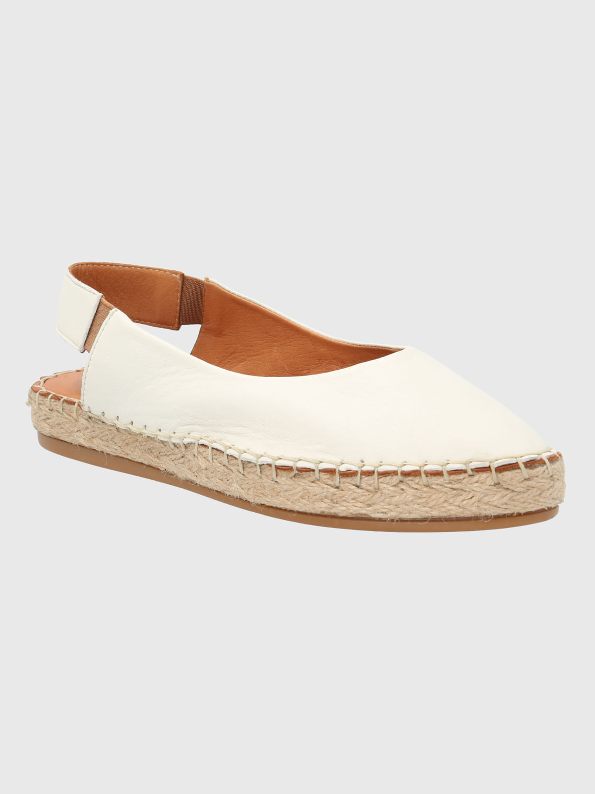 Alpargata Cuero Mujer Teglio Blanco