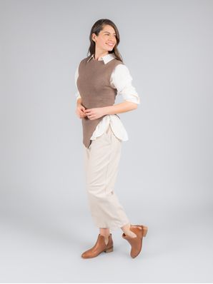 Botin Cuero Mujer Vitoria Café Claro