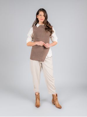 Botin Vaquero Cuero Mujer Vitto Café Claro