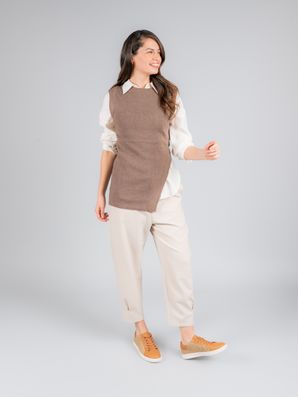 Zapatilla Cuero Mujer Merano Café Claro