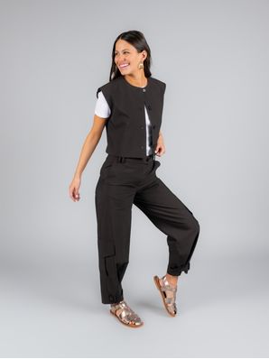 Sandalia Cuero Mujer Tresenda Gris