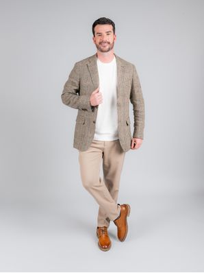 Zapato Cuero Hombre Hinton Café Claro