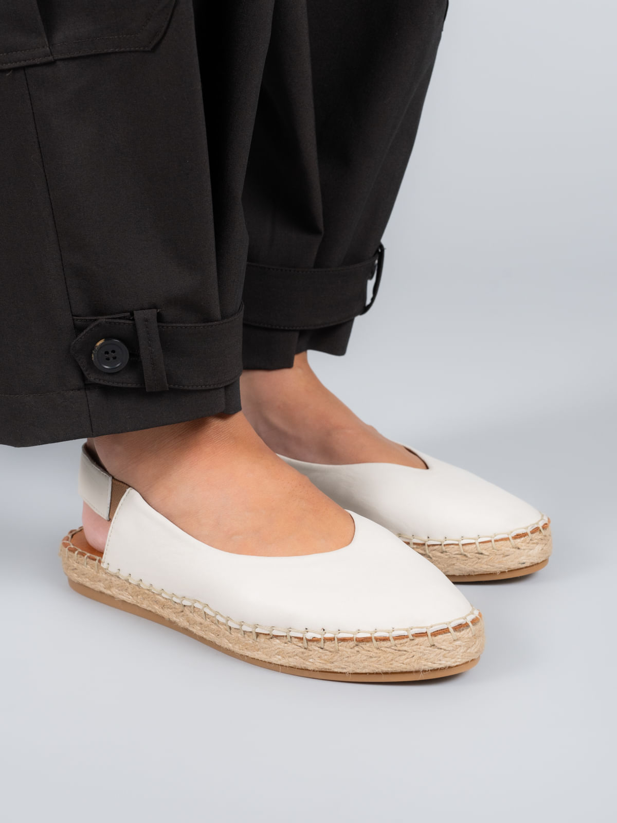 Alpargata Cuero Mujer Teglio Blanco