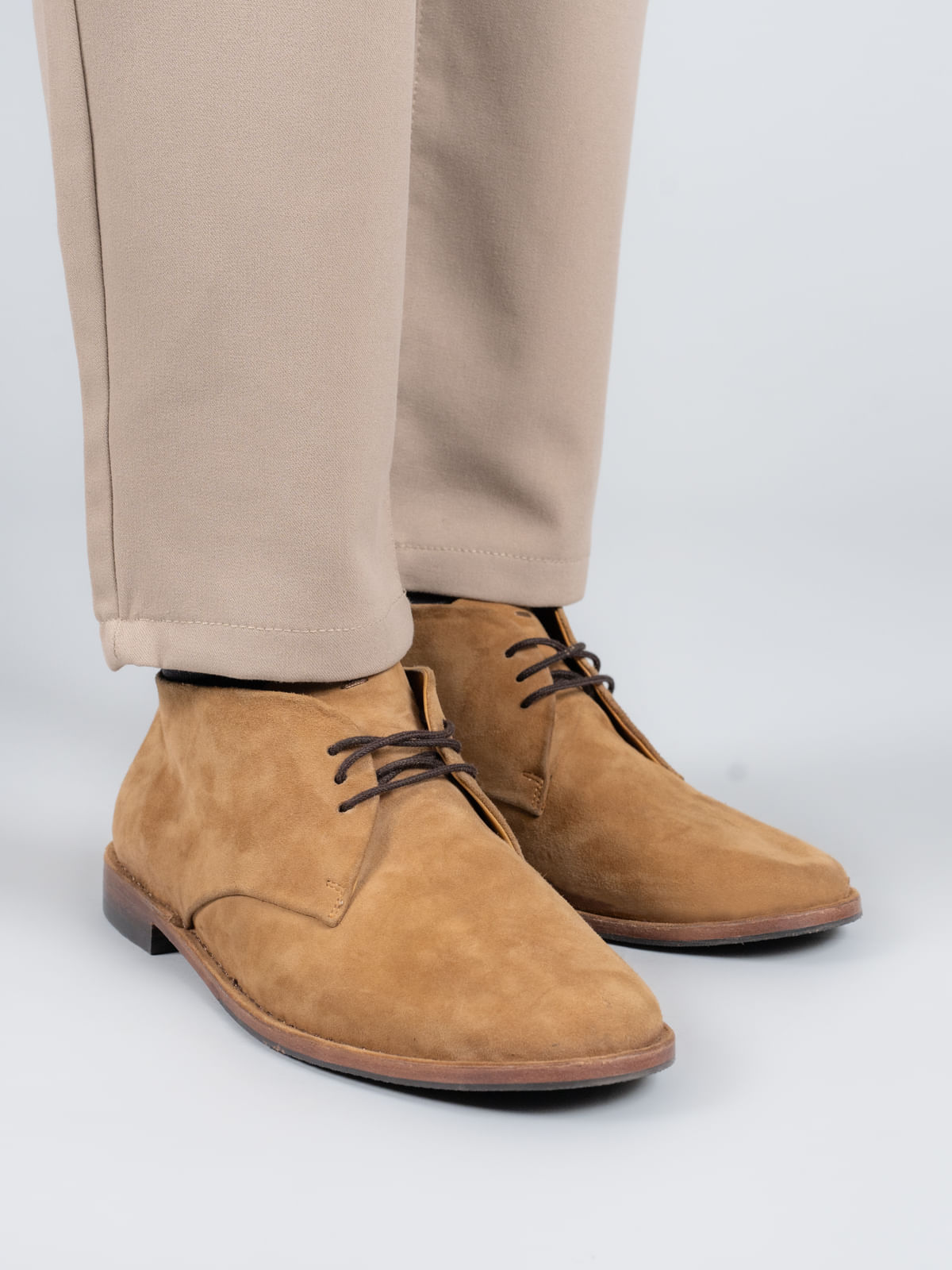 Botin Cuero Hombre Benson Café Claro