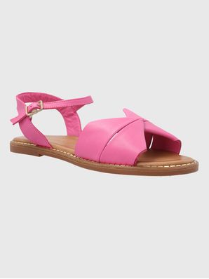 Sandalia Cuero Mujer Traona Fucsia