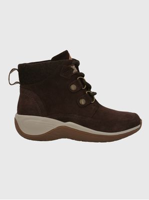 Botin Cuero Mujer Spinal Rug Lace Café Oscuro