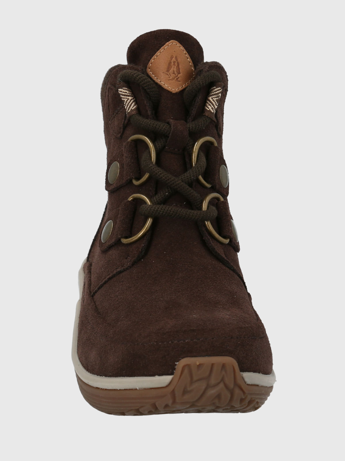 Botin Cuero Mujer Spinal Rug Lace Café Oscuro