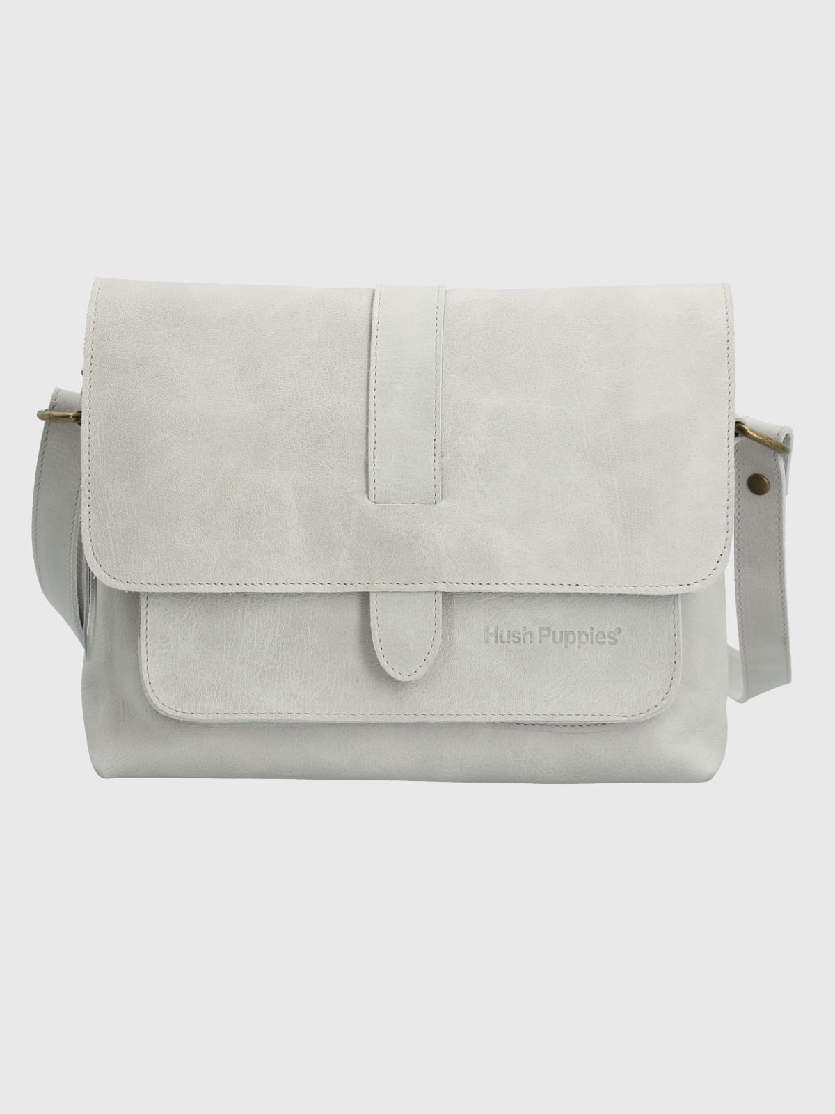 Cartera Cuero Mujer Court Cross Blanco Hush Puppies