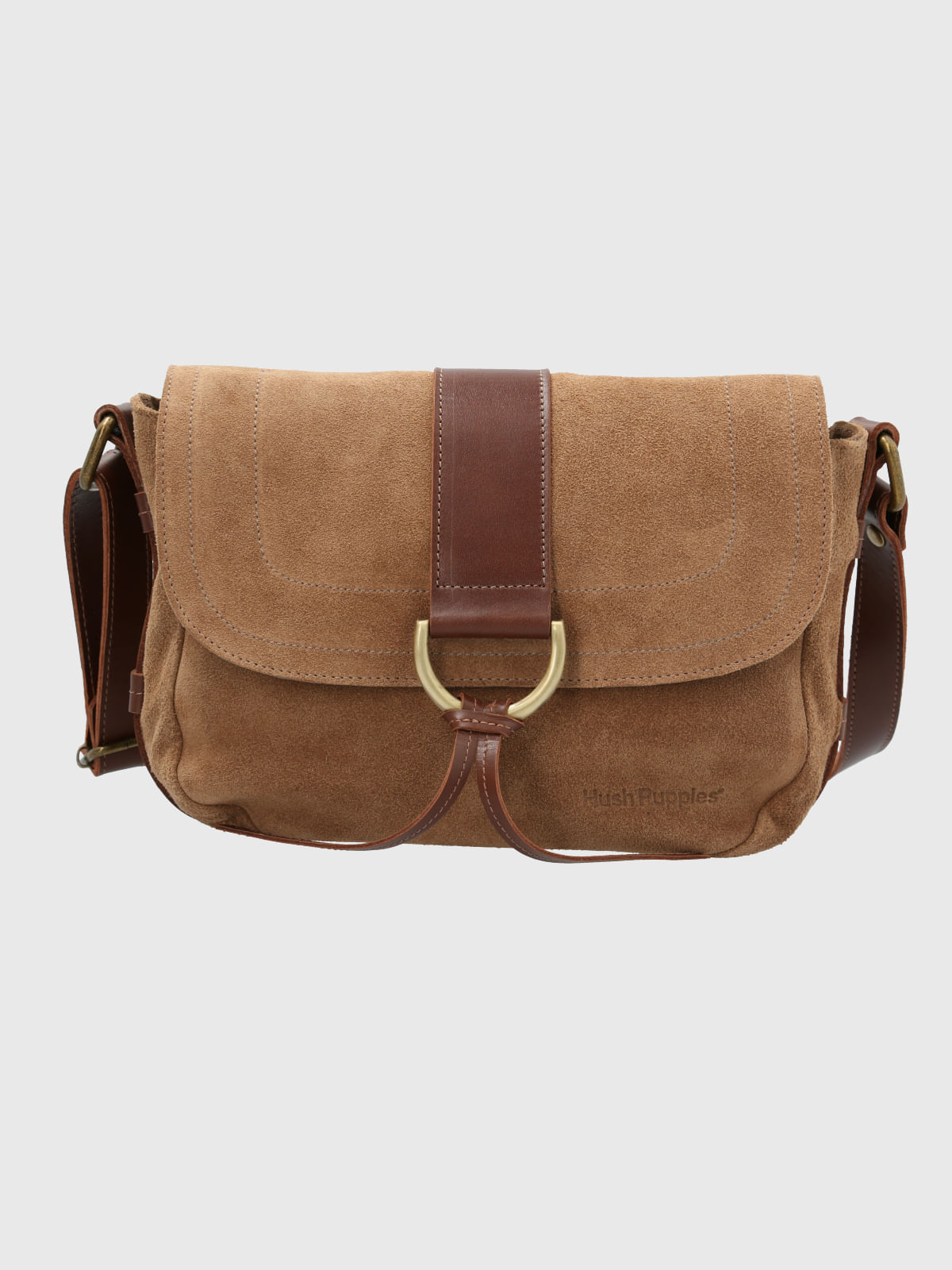 Cartera Cuero Mujer Clay Saddle Café Hush Puppies
