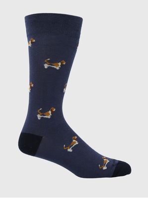 Calcetin Algodón Hombre C Cuff Basset Azul Hush Puppies