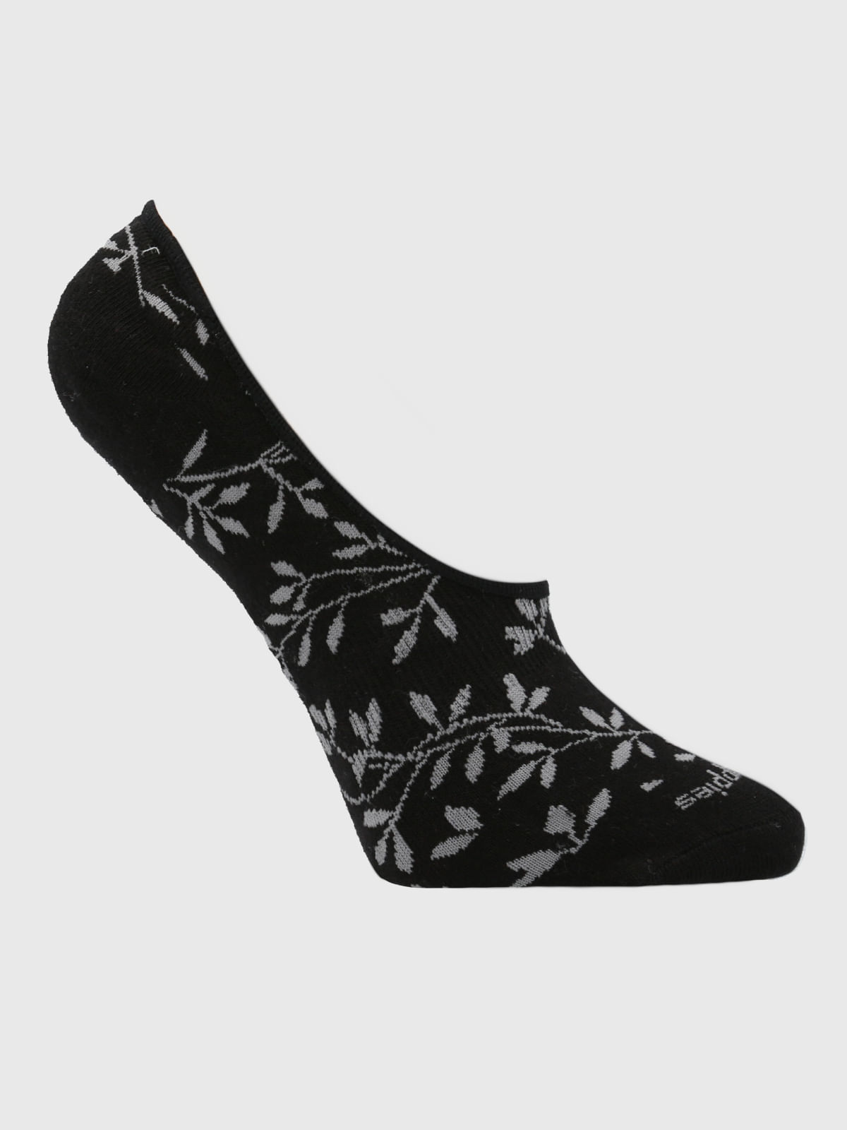 Calcetin Algodón Mujer Inv M Leaf Negro Hush Puppies